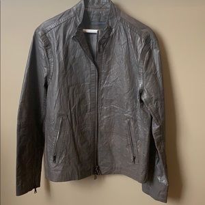 John Varvatos Men’s Medium Leather Jacket, grey